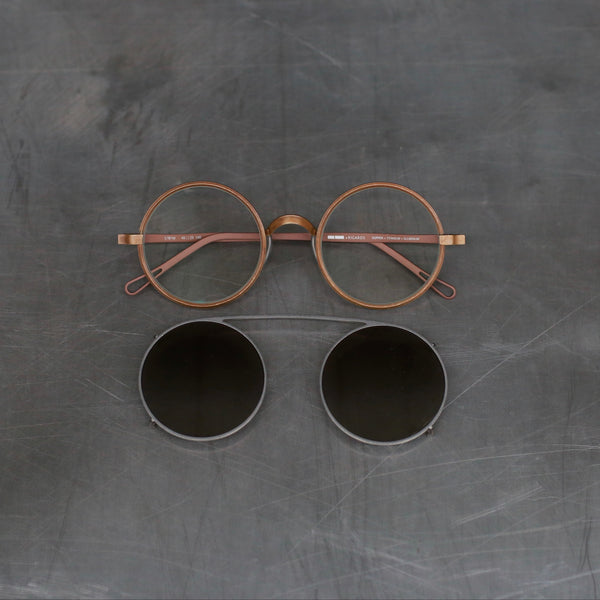 RIGARDS*UMA WANG Joint Magnetic Round Frame Sunglasses RG00UW50 Series RG-RG00UW50-HTJSKTMJBQT Red Frame + Titanium Frame Transparent Lens + Gradient Bronze Lens